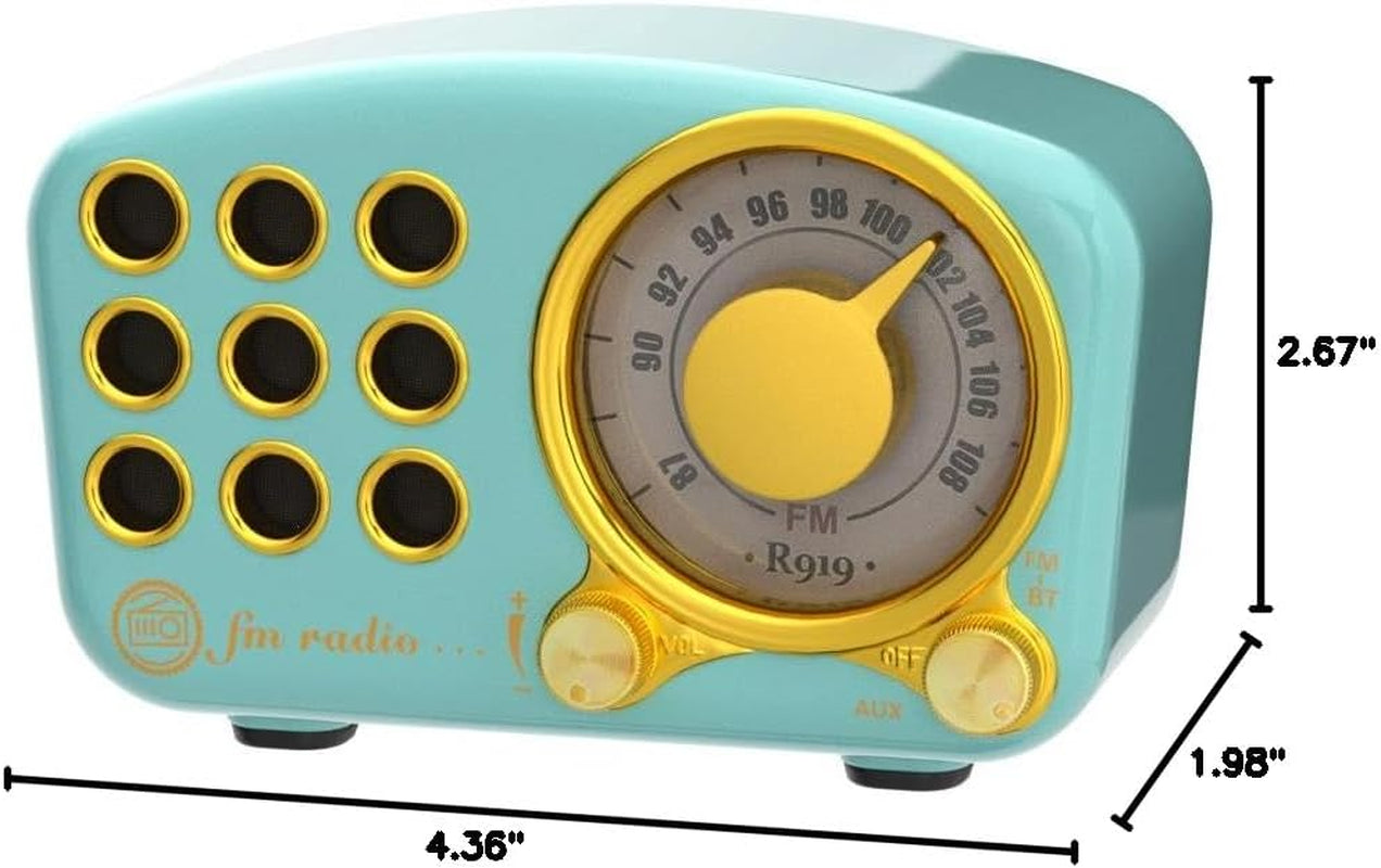 Vintage Bluetooth Speaker with FM Radio – Classic Retro Design, Bluetooth 5.0, Enhanced Bass, TF Card & MP3 Player – Blue